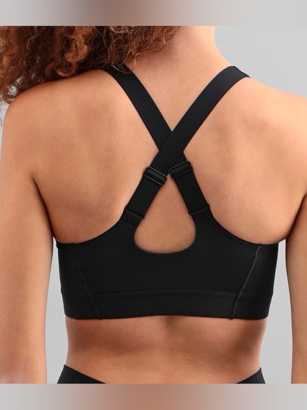 adidas Black Front-Zip High Neck Sports Bra - Picture 2 of 7